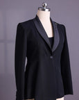 A charcoal black, shawl lapel suit & pant Trosuer.