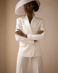 Ivory White Cross Tuxedo Bridal Suit