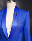 A cobalt blue, shawl lapel suit & pant Trouser