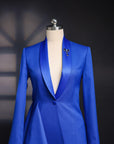 A cobalt blue, shawl lapel suit & pant Trouser