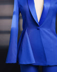 A cobalt blue, shawl lapel suit & pant Trouser