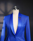 A cobalt blue, shawl lapel suit & pant Trouser