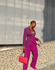 Purple quad lapel jacket and pant