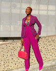 Purple quad lapel jacket and pant