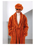 The Rust brown Overall Fur-Coat